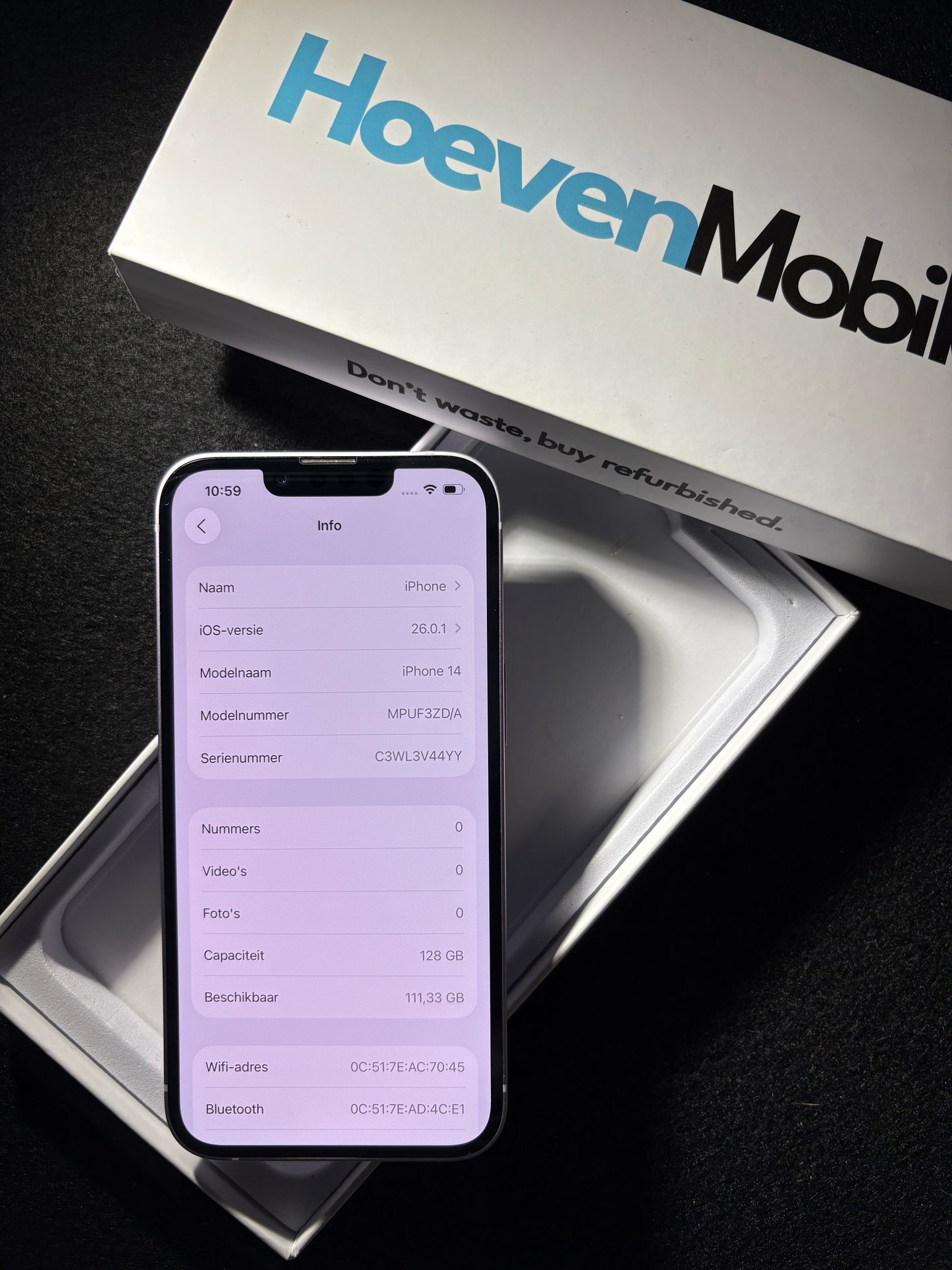 iPhone 14 128GB (UITSTEKEND) + Nieuwe batterij